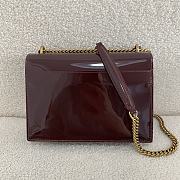 YSL Sunset Bag Patent Red Wine Gold 22x8x16cm - 3