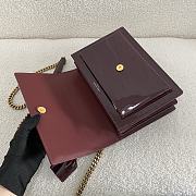 YSL Sunset Bag Patent Red Wine Gold 22x8x16cm - 2