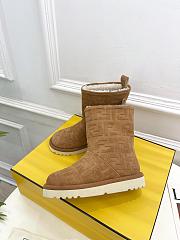 Fendi Apres Chic Brown FF Chamois Low Boots - 4