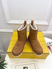 Fendi Apres Chic Brown FF Chamois Low Boots - 3