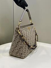 Fendi O’Lock Zip Dark Grey Tapestry Fabric Bag 35x14x23cm - 5