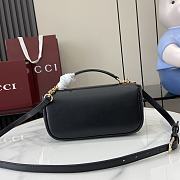 Gucci Horsebit 1955 Soft Small Top Handle Bag Black 22.5x12.5x5.5cm - 5