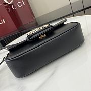 Gucci Horsebit 1955 Soft Small Top Handle Bag Black 22.5x12.5x5.5cm - 4
