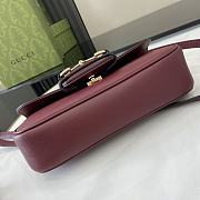 Gucci Horsebit 1955 Soft Small Top Handle Bag Red 22.5x12.5x5.5cm - 6