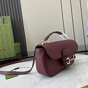 Gucci Horsebit 1955 Soft Small Top Handle Bag Red 22.5x12.5x5.5cm - 5