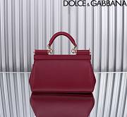 Dolce & Gabbana Small Sicily Red Wine Handbag 18x11x6cm - 2