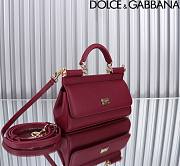 Dolce & Gabbana Small Sicily Red Wine Handbag 18x11x6cm - 3