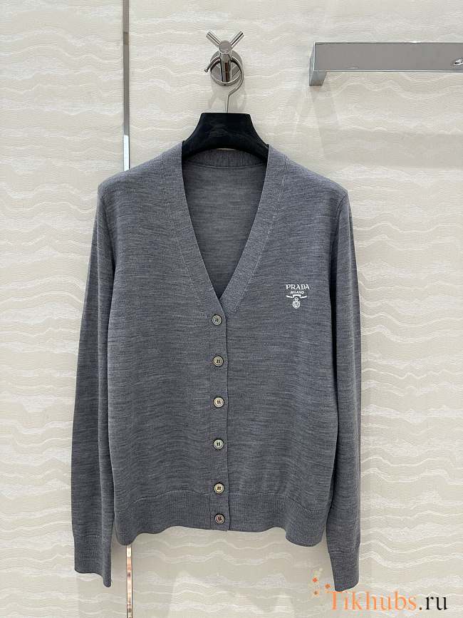Prada Grey Cashmere Cardigan - 1