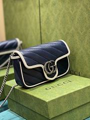 Gucci Super Mini Marmont Blue Bag 16.5x10x4.5cm - 5