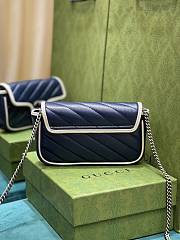 Gucci Super Mini Marmont Blue Bag 16.5x10x4.5cm - 4