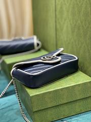 Gucci Super Mini Marmont Blue Bag 16.5x10x4.5cm - 3