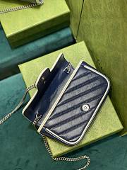 Gucci Super Mini Marmont Blue Bag 16.5x10x4.5cm - 2