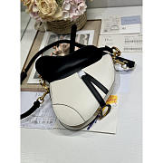 Dior Saddle Bag With Strap White & Black 25.5x20x6.5cm - 5