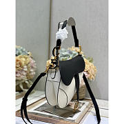 Dior Saddle Bag With Strap White & Black 25.5x20x6.5cm - 4