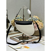 Dior Saddle Bag With Strap White & Black 25.5x20x6.5cm - 3