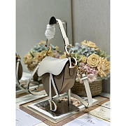 Dior Saddle Bag With Strap White & Brown 25.5x20x6.5cm - 5