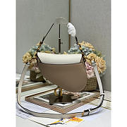 Dior Saddle Bag With Strap White & Brown 25.5x20x6.5cm - 2