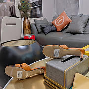 Fendi Brown Leather Heel Sandals 5.5cm - 3