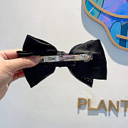 Chanel Bow Hair Clip Pearl Satin Black - 3