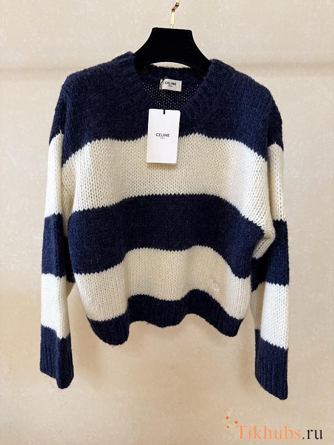 Celine Blue White Sweater - 1