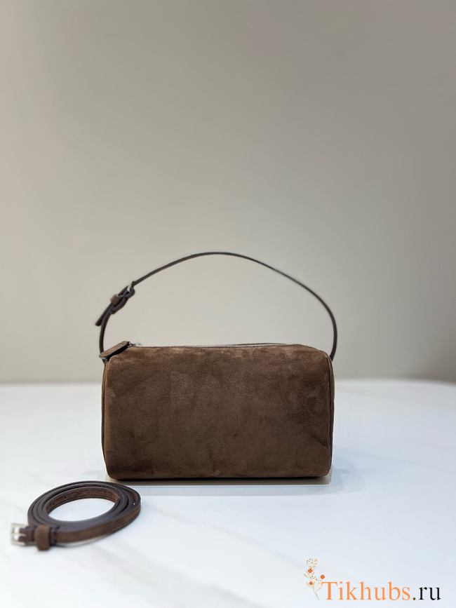 The Row 90s Small Suede Tote Brown 19.5x10x8cm - 1