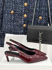 Celine Alma Triomphe Slingback Patent Red Wine 5cm - 3