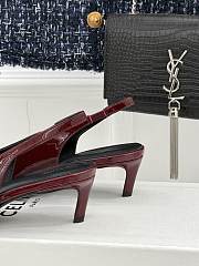 Celine Alma Triomphe Slingback Patent Red Wine 5cm - 2