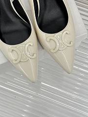 Celine Alma Triomphe Slingback Patent White 5cm - 5