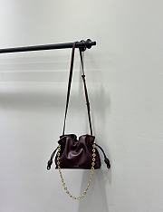 Loewe Mini Flamenco Red Wine Clutch Bag 23.9x18x9cm - 2