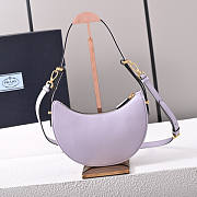Prada Arqué Leather Shoulder Bag Purple 22x18x6cm - 3