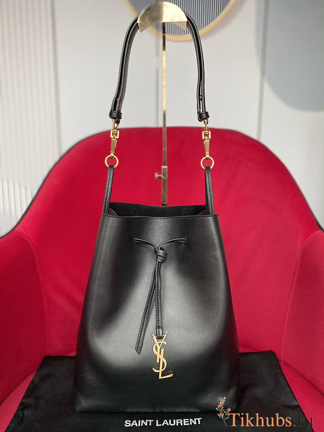YSL Pochon Shoulder Bag Black 24x30x12cm - 1