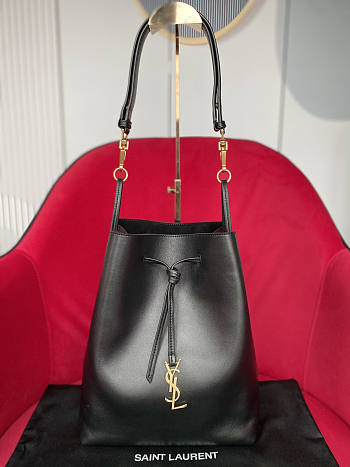 YSL Pochon Shoulder Bag Black 24x30x12cm