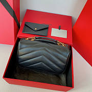 YSL Loulou Small Bag Black Lambksin 24x14x6cm - 3