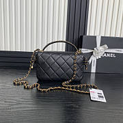 Chanel Flap Bag With Top Handle Black 22x23.5x6cm - 4
