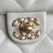 Chanel Flap Bag With Top Handle White 22x23.5x6cm - 3