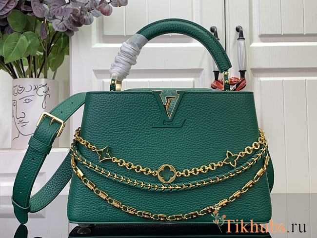Louis Vuitton LV Capucines BB Bag Green Taurillon 27x17.3x9cm - 1