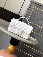 Chanel Top Handle Bag White Lambskin 20x12.5x6cm  - 1