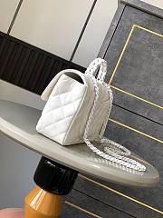 Chanel Top Handle Bag White Lambskin 23cm - 3