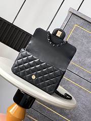Chanel Top Handle Bag Black Lambskin 20x12.5x6cm - 5