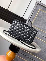 Chanel Top Handle Bag Black Lambskin 23cm - 4