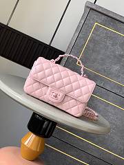 Chanel Top Handle Bag Pink Lambskin 20x12.5x6cm - 1