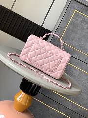 Chanel Top Handle Bag Pink Lambskin 20x12.5x6cm - 4