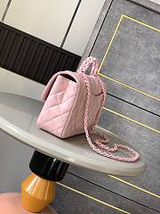 Chanel Top Handle Bag Pink Lambskin 23cm - 4