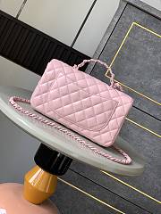 Chanel Top Handle Bag Pink Lambskin 23cm - 2