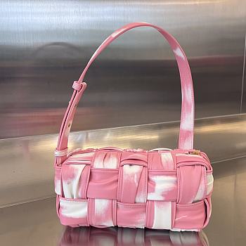 Bottega Veneta Brick Cassette Shoulder Bag Pink 23x10.5x10cm