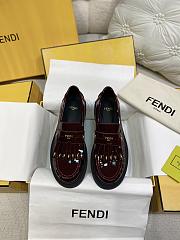 Fendi Filo Red Wine Leather Loafer - 5