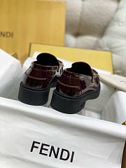 Fendi Filo Red Wine Leather Loafer - 3