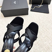YSL Opyum Mules Satin Crepe Black 8.5cm - 4