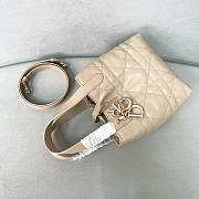 Dior Small Toujours Vertical Tote Bag Beige 16x18x12cm - 6