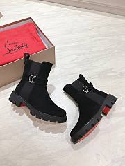 Christian Louboutin CL Black Chelsea Suede Boot - 5